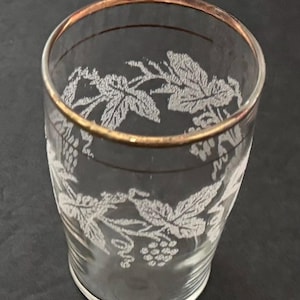 Gobelet en verre à jus de raisin doré de 7 onces Bartlett Collins, bordure dorée