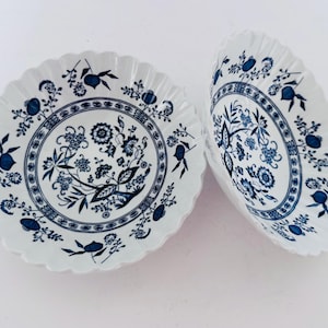 J & G Classic Meakin Blue Nordic Lot of Two Coupe Cereal Bowls Made in England