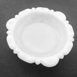 Anchor Hocking Milk Glass Ashtray Coaster Trinket Dish Thumbprint Design 5 1/2&quot;