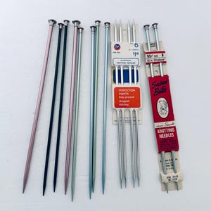 Aiguilles à tricoter en aluminium Lot de 14 Susan Bates Boye, toutes de 10 pouces, 2 crochets