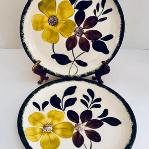 Blue Ridge Southern Pottery Green Briar Luncheon Plates 9 3/8" Lot of Two