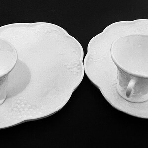 Indiana Glass Milk Glass Harvest Grape Snack Plates and Cups Patio Set - Set of Two