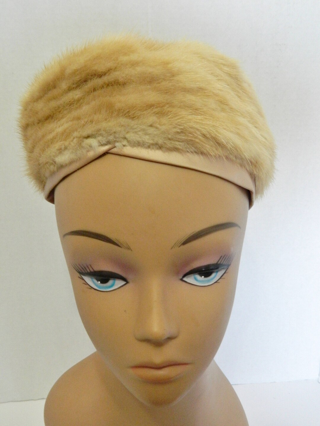 Vintage Mink ? Trimmed Pillbox Hat Designed by Lora s-l400.jpg main image 2