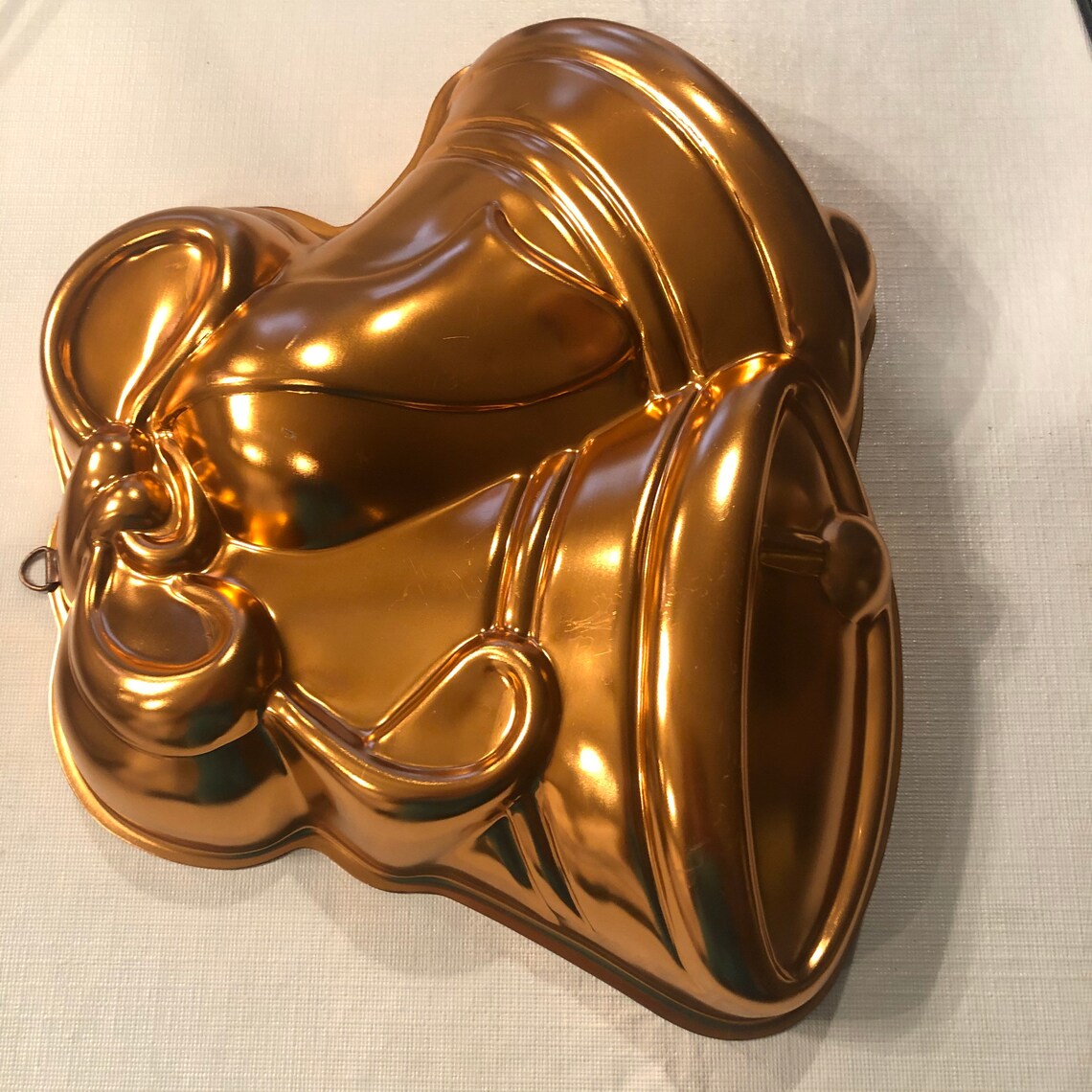 Copper Aluminum Christmas Bells Ribbon Jello Bundt Cake Mold Etsy