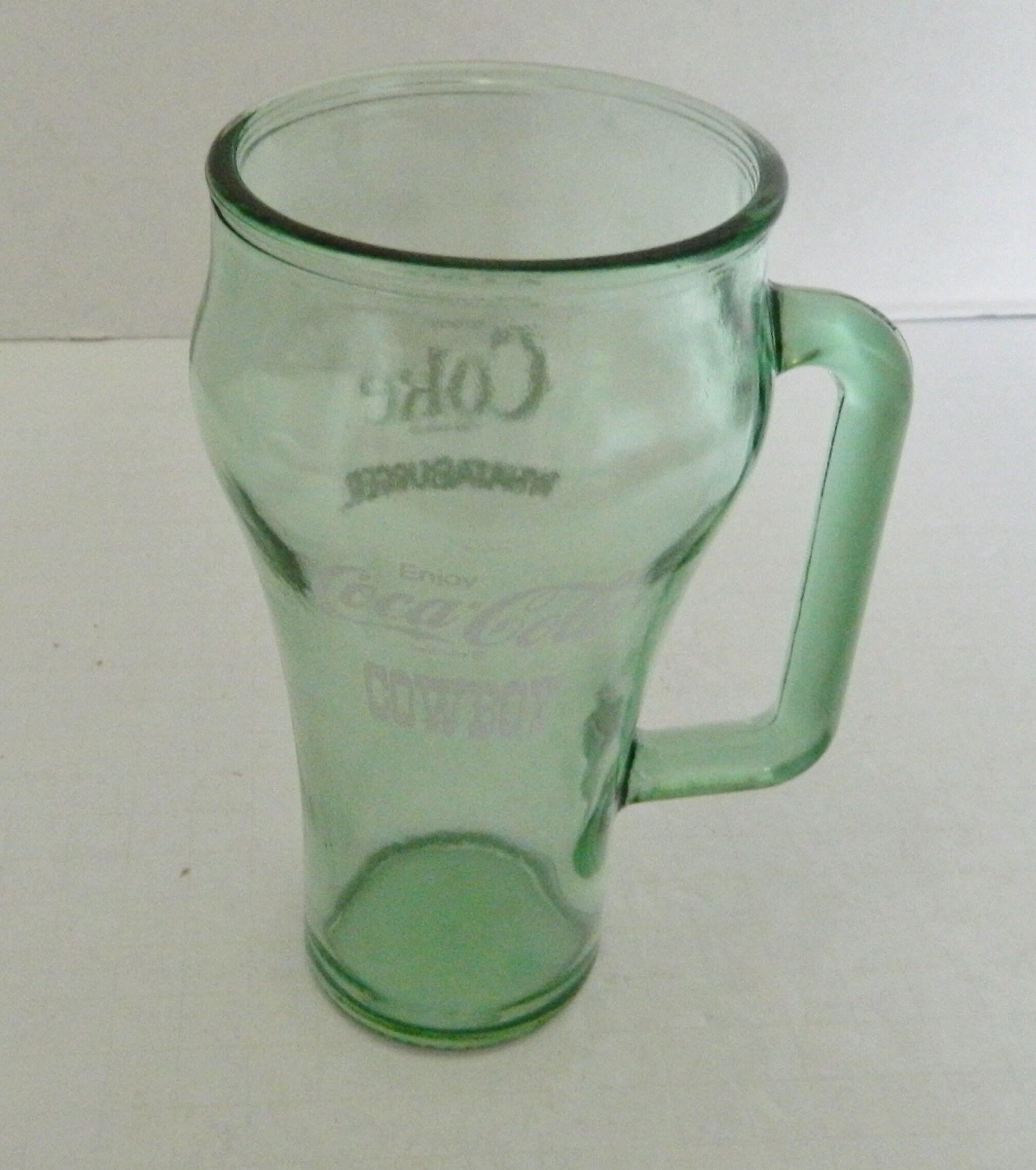 Coke Coca Cola Whataburger Dallas Cowboy Glass With Handle 1980's