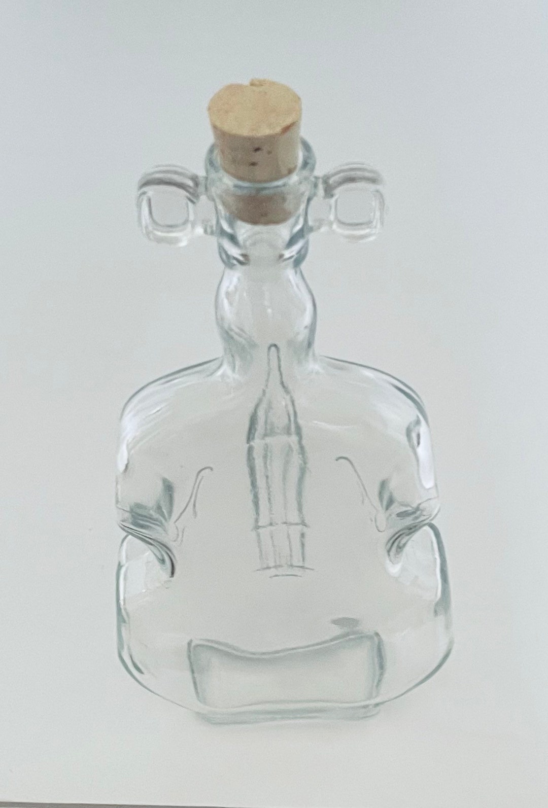 Clear Glass Bottle Vase Cello Violin Fiddle Shaped Decanter Etsy