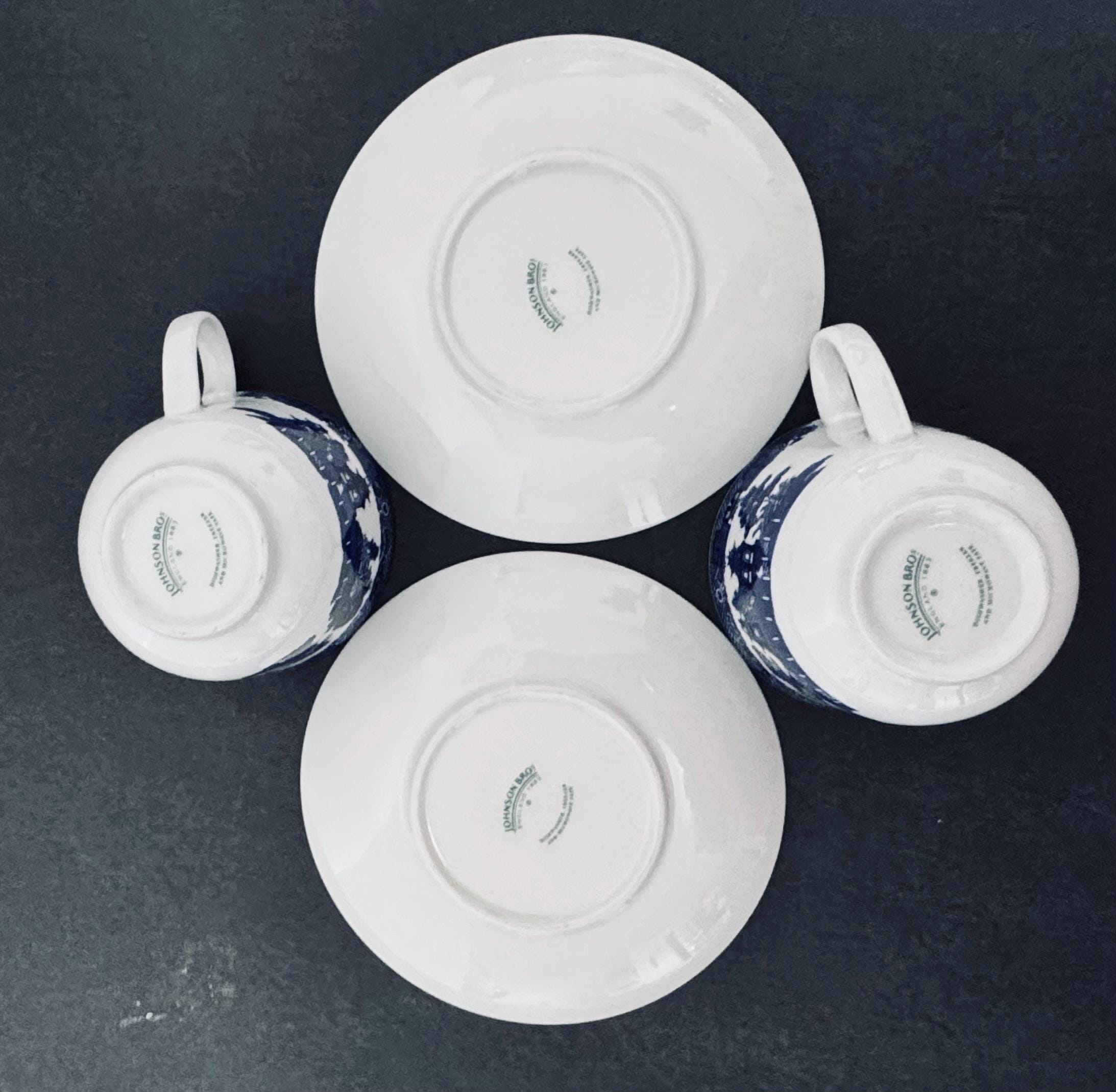 KAMIJO LOUIS XVI Blu-rayなど3枚セット Johnson Brothers Blue Willow England 1883 Lot of Two Cups and