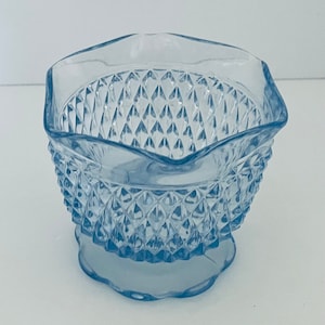 Diamond Point Ice Blue Indiana Glass Mayonnaise Condiment Fußschale gezapft