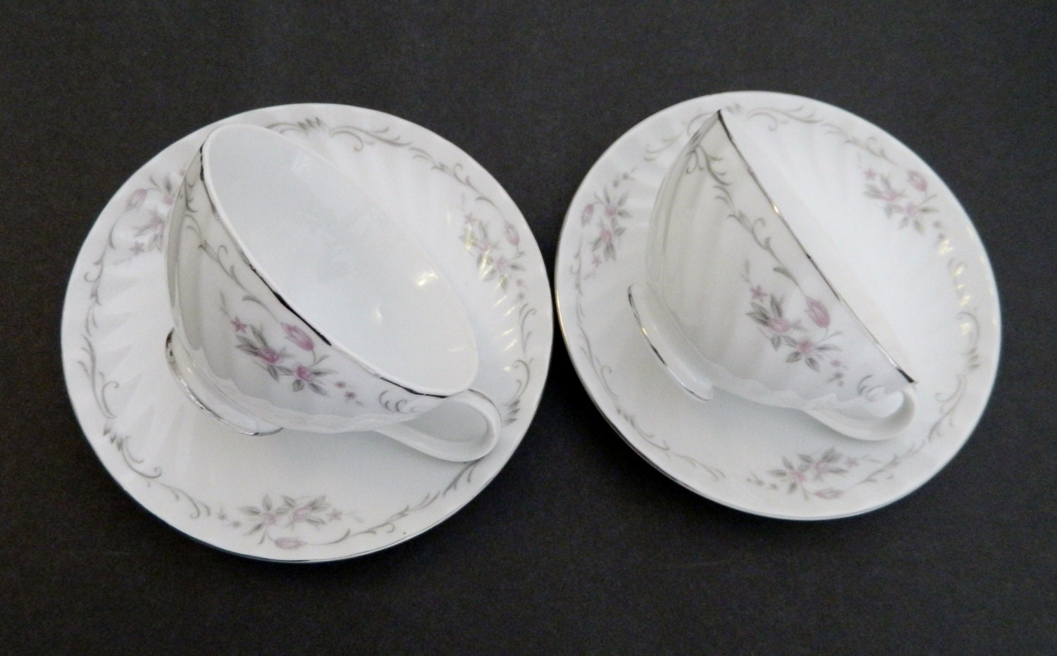 Genuine Porcelain China Gold Standard Gold Standard Genuine Porcelain China 2 Footed Cup Saucer Sets | Etsy