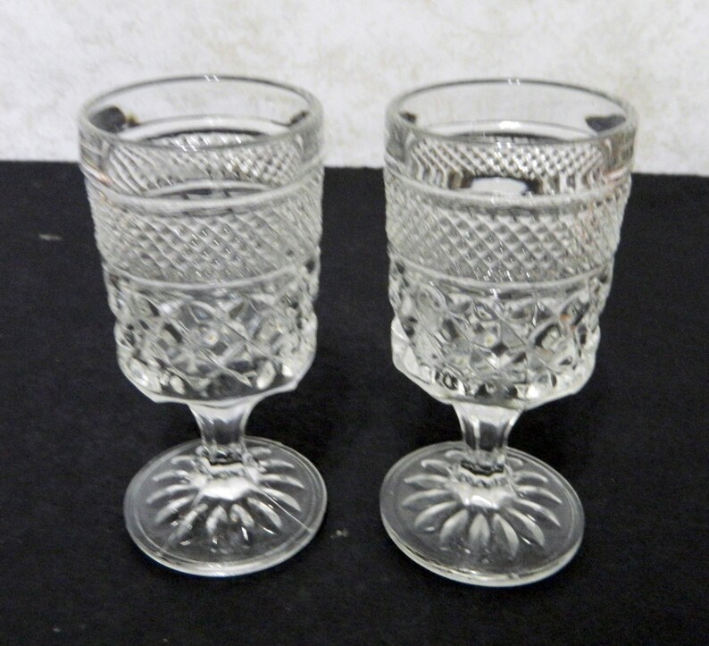 Wexford Anchor Hocking Stemmed Juice / Wine / Cordial Glasses Etsy