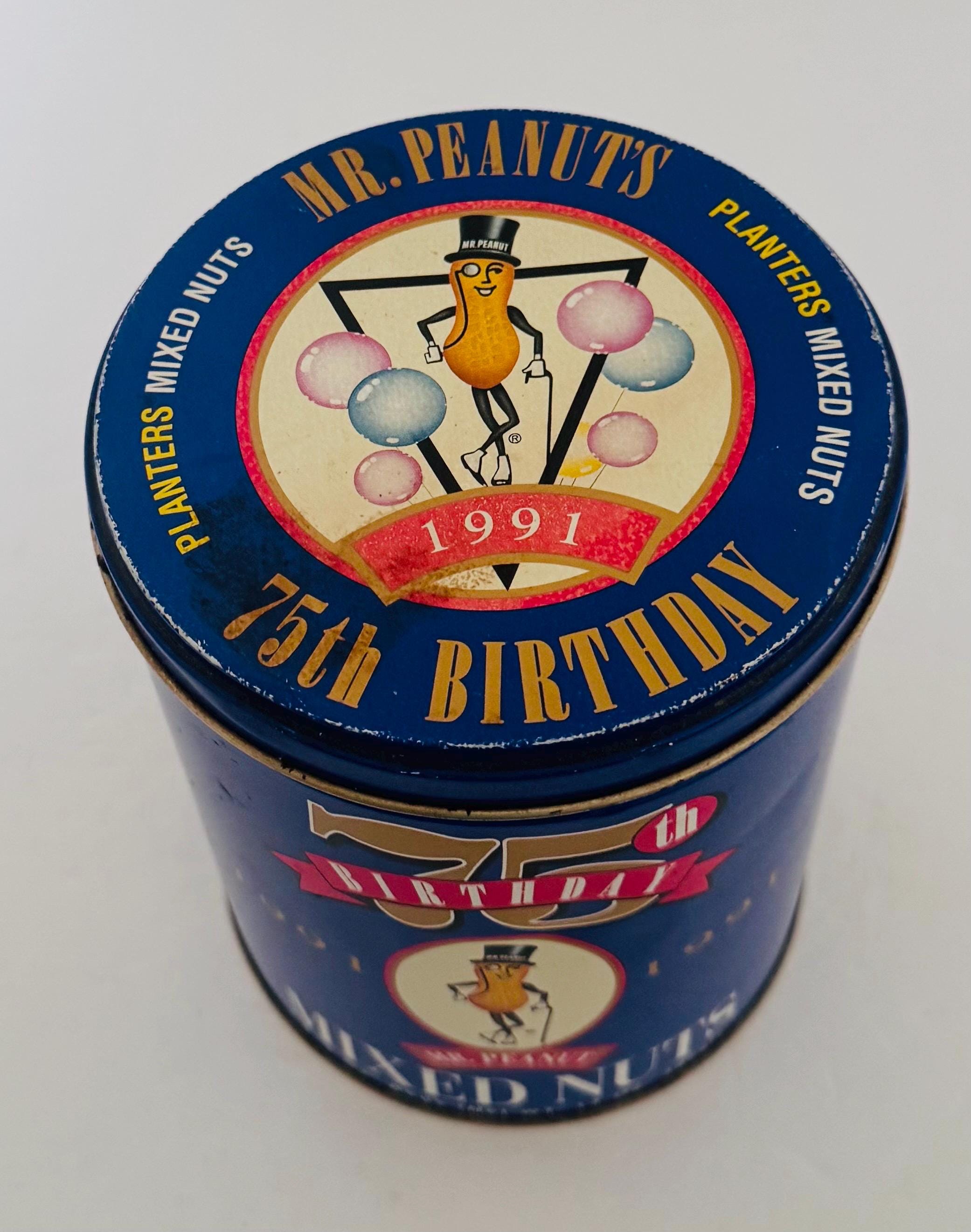 Planters Peanut Collectible Empty Tin Can Mr. Peanut's 75th