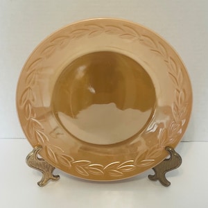 Fire King Peach Lustre Laurel Leaf Dinner Plate Oven Ware Made in USA