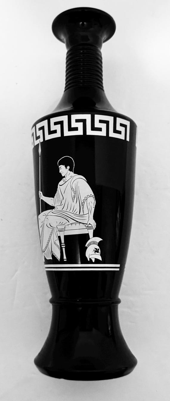Jim Beam Roman Caesar Grecian Warrior Decanter Bottle D-334 Black
