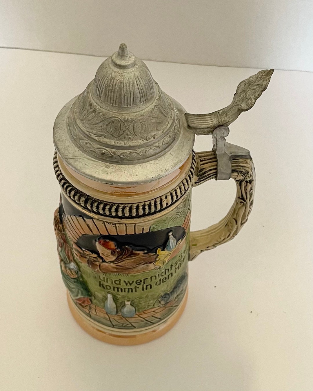 Rienhold Merkelbach DBGM Beer Stein Made in Germany 3D Hand Painted