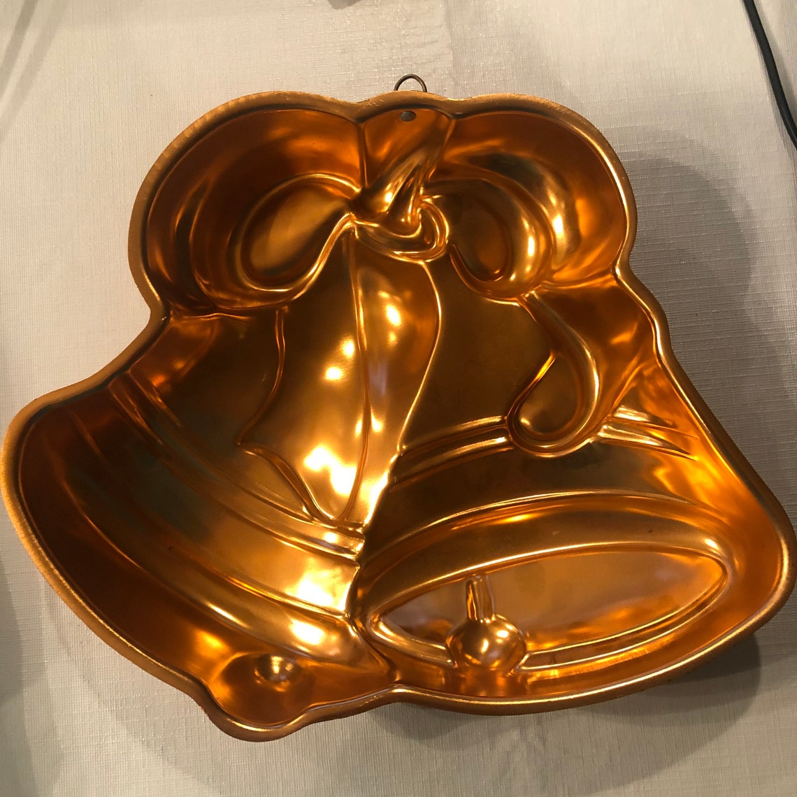 Copper Aluminum Christmas Bells Ribbon Jello Bundt Cake Mold Etsy