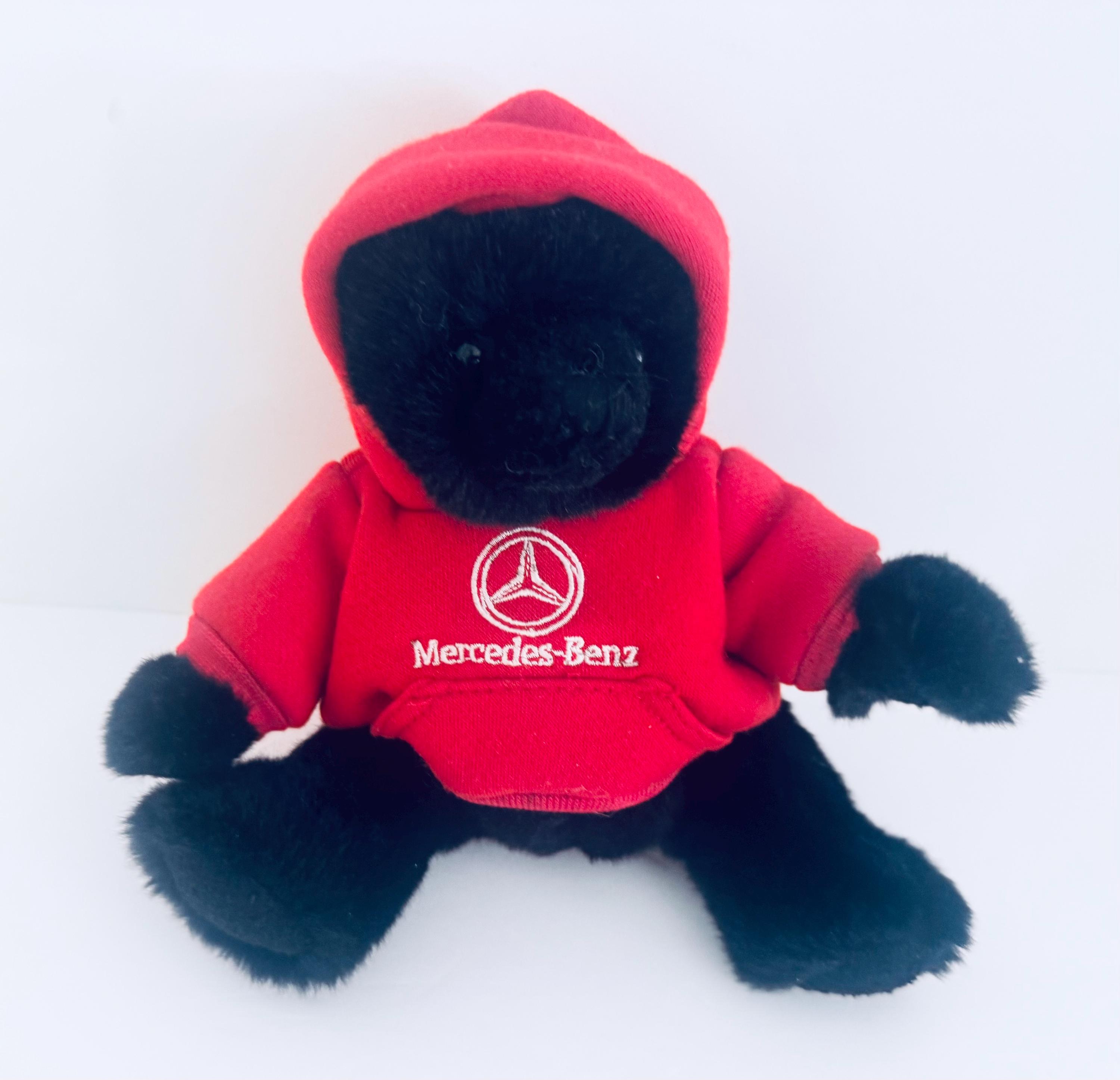 Mercedes-Benz ブラックベア　ぬいぐるみ Mercedes Benz Plush Black Teddy Bear W/ Logo Red Hoodie by