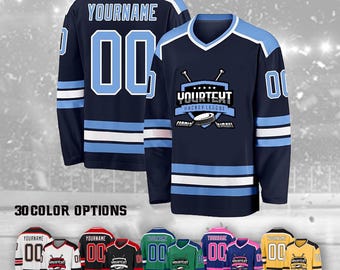 Custom Ice Hockey Jersey: Personalized Name Number logo, Sports Uniform Game Day Outfit For Hockey Fans