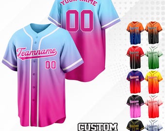 Custom Gradient Baseball Jersey: Personalized Name & Number, Team Jersey