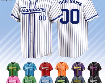 Custom Embroidered Striped Baseball Jersey: Personalized Team Uniform