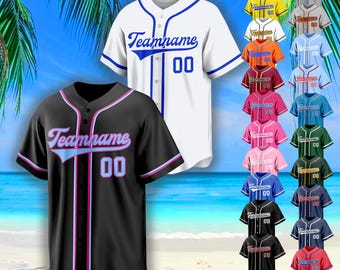 Custom Embroidered Baseball Jersey: Personalized Team Name & Number
