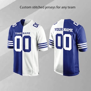 Custom Split Football Jersey, Personalized Name Number, House divided Shirt, Gift for him