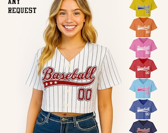 Customizable Women's Baseball Jersey: Personalized Embroidery Name & Number, Rush Orders Available