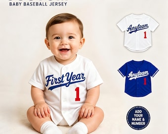 Personalized Baby Baseball Jersey | Custom Name & Number Infant Jersey | 6–36 Months | Game Day Outfit | Matching Family Jerseys Available