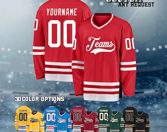 Custom Hockey Jersey for Men Women Youth, Personalized Name Number LOGO,  Unisex Sports Fan Gift
