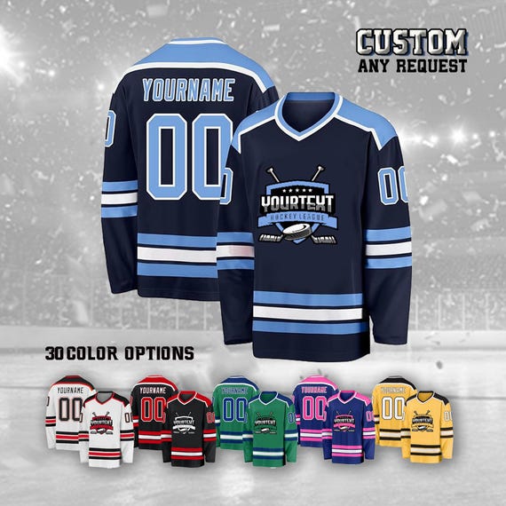 Custom Ice Hockey Jersey: Personalized Name Number logo, Sports Uniform Game Day Outfit For Hockey Fans