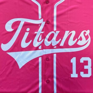 Custom Pink Baseball Jersey, personalization Embroidered Name & Number, Cheer Baseball Shirt for MOM Women image 6