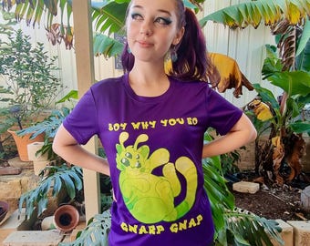 Purple Gnarpy Cat T-shirt
