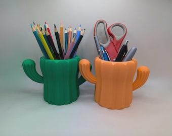 Cactus Pencil Holder: PLA Plastic Whimsical Desk Organizer