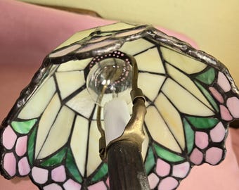 Vintage L&L WMC Table Desk Lamp-stained Glass Tiffany Style