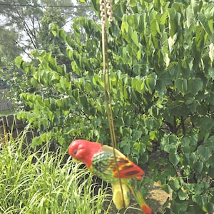 Vintage Colorful Parrot Planter – Ceramic Hanging Bird Pottery