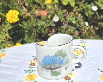 Vintage Bluebird Candle Holder Designers Collection Porcelain Gold Trimmed 1970's