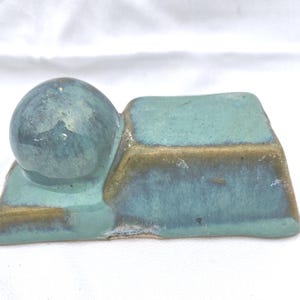 Vintage Glazed Green Ceramic Pot Foot Planter Riser