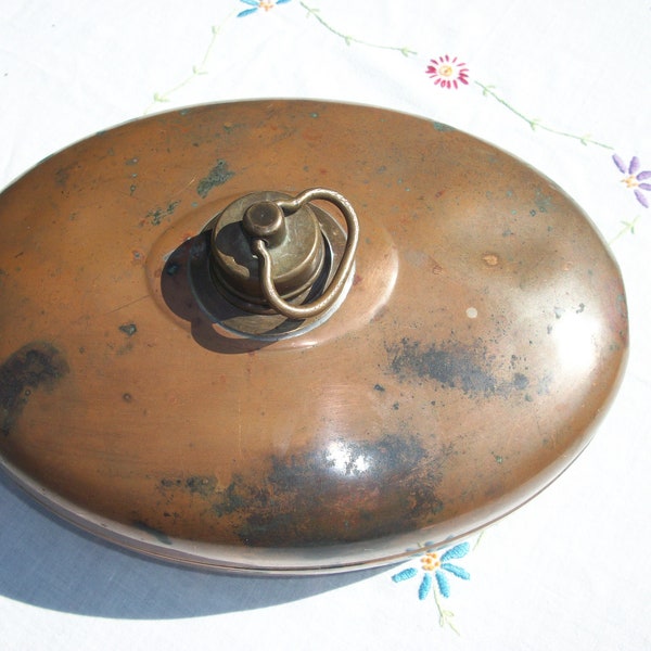 Vintage Antique Signed Rein-Kupfer Copper and Brass Bed Foot Warmer Germany