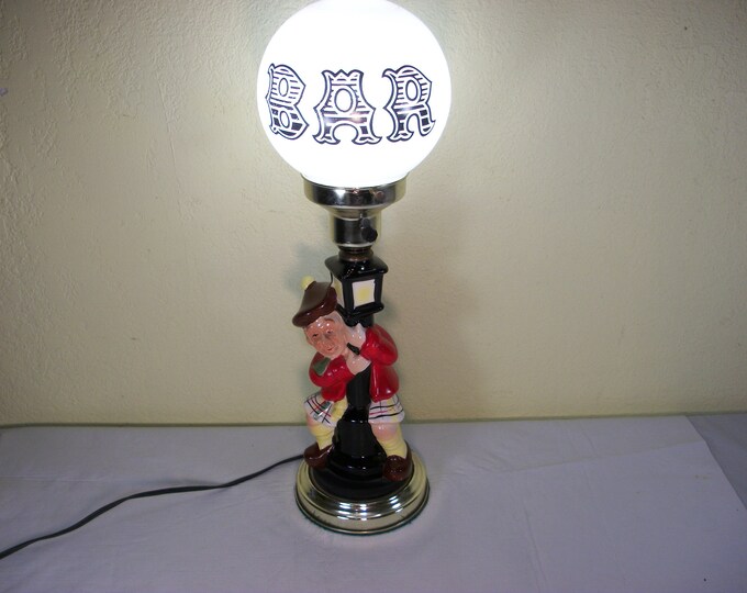 Vintage Ceramic Original Price Imports Drunk Scotsman on Light Post Bar