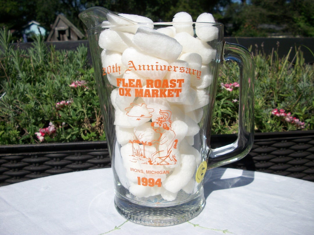 Vintage Flea Roast Ox Market Heavy Duty Beer Pitcher From Irons