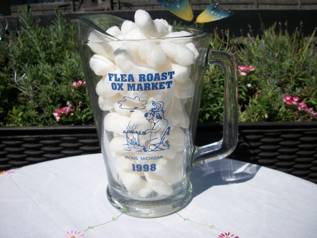 Vintage Flea Roast Ox Market Heavy Duty Beer Pitcher From Irons