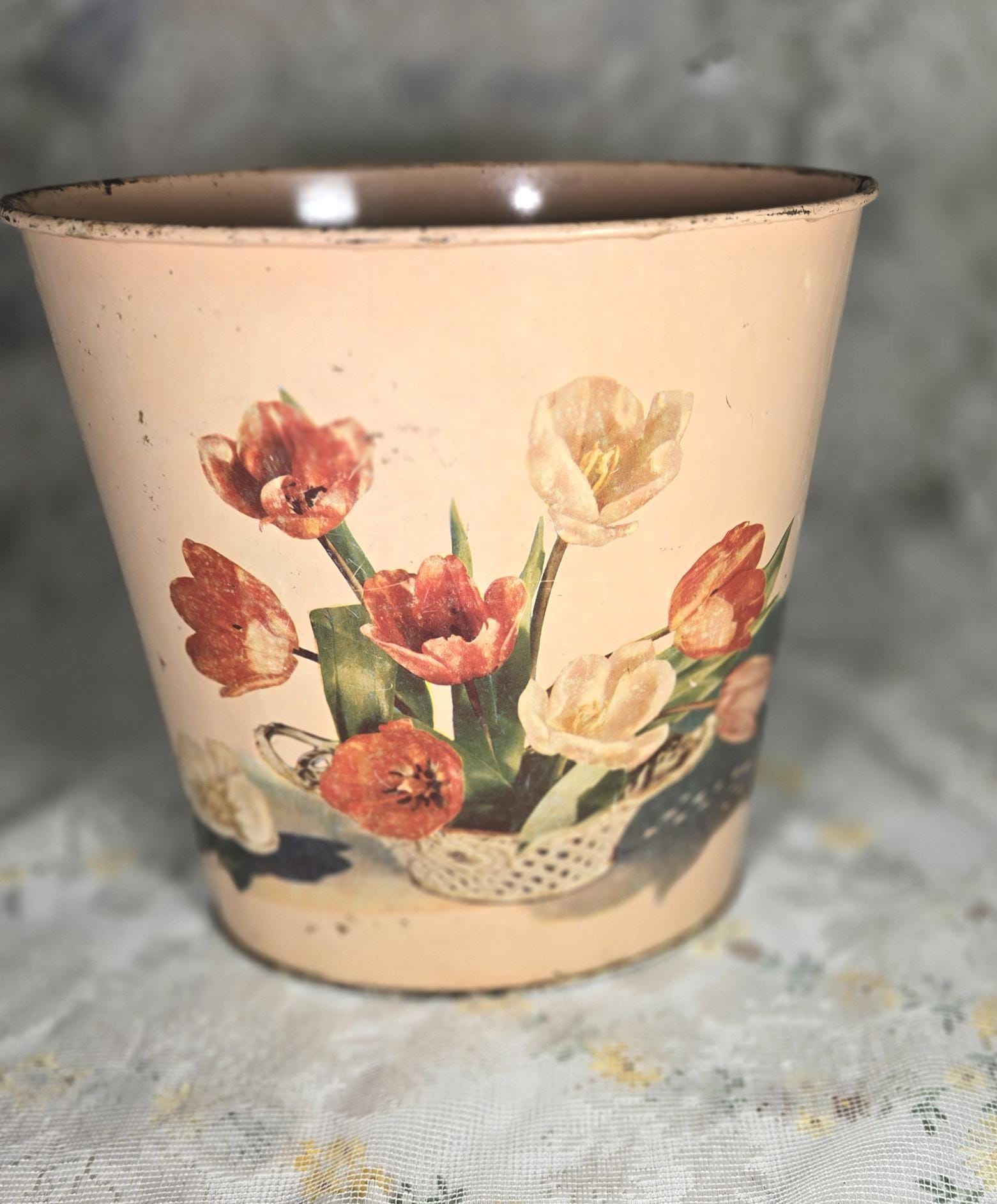 Vintage Metal Trash Bins - Etsy