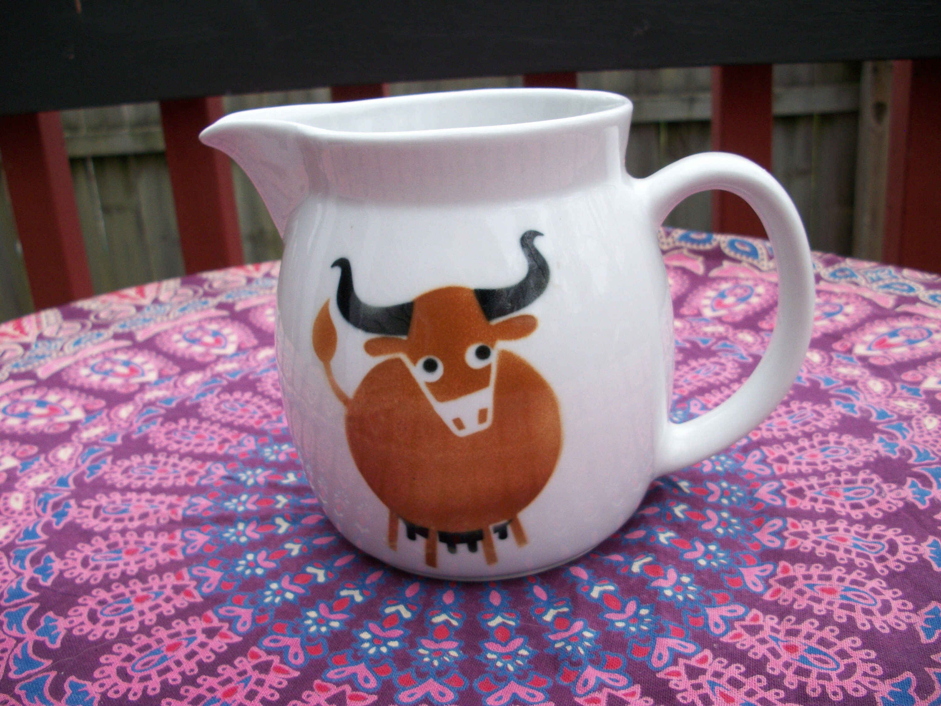 Vintage Arabia Made in Finland Brown Bull Cow Steer Pitcher Etsy
