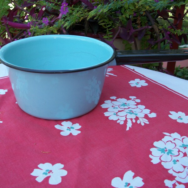 Enamel Pot Aqua Etsy
