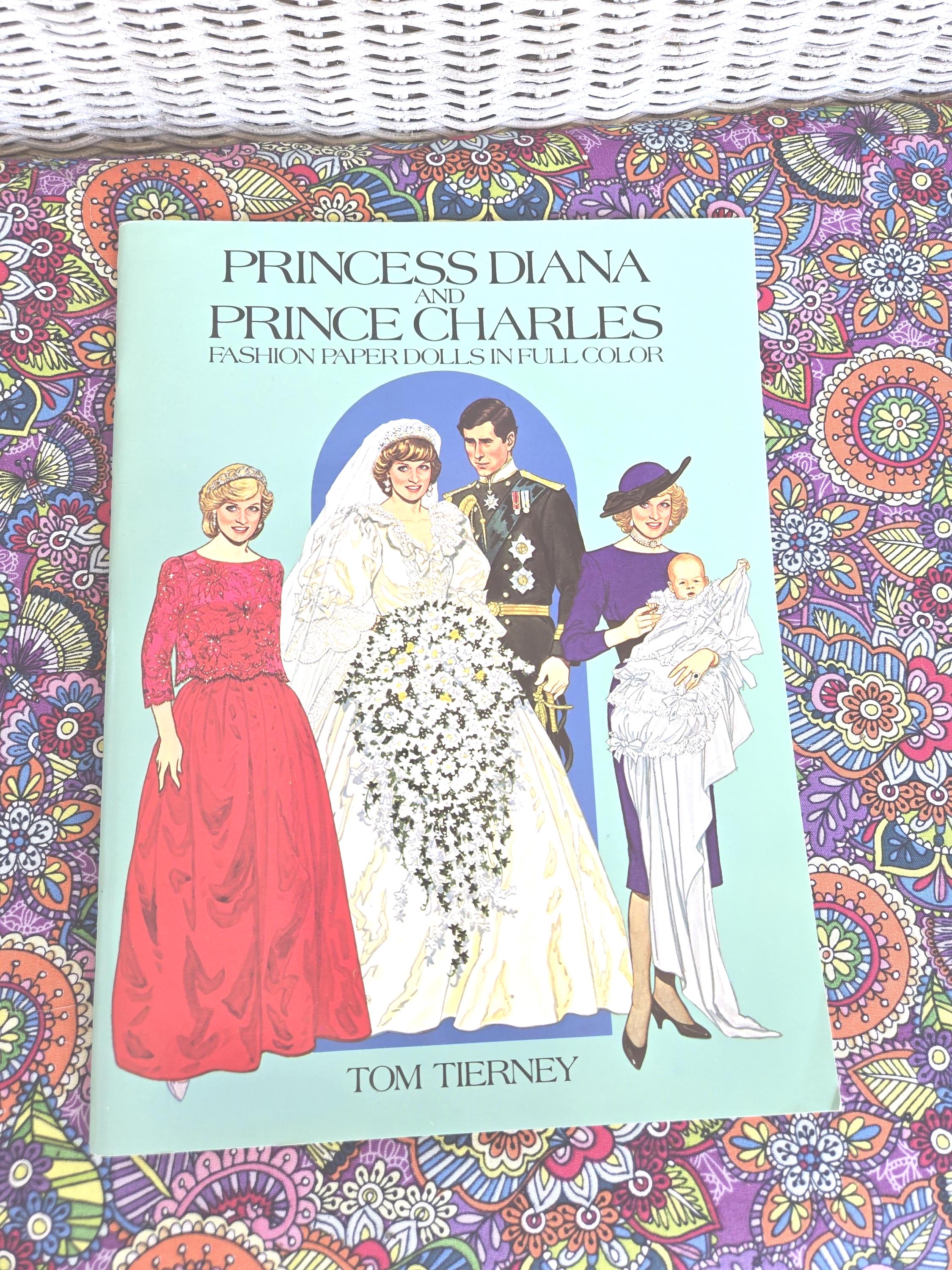 Vintage Princess Diana Prince Charles Paper Dolls: Tom Tierney