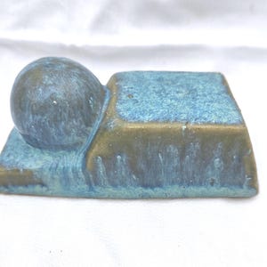 Vintage Glazed Aqua Blue Ceramic Pot Foot Planter Riser