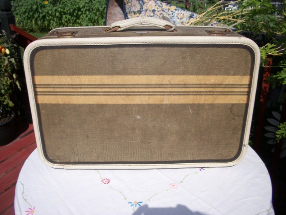 Vintage Antique American Tourister Luggage Suitca… - image 1