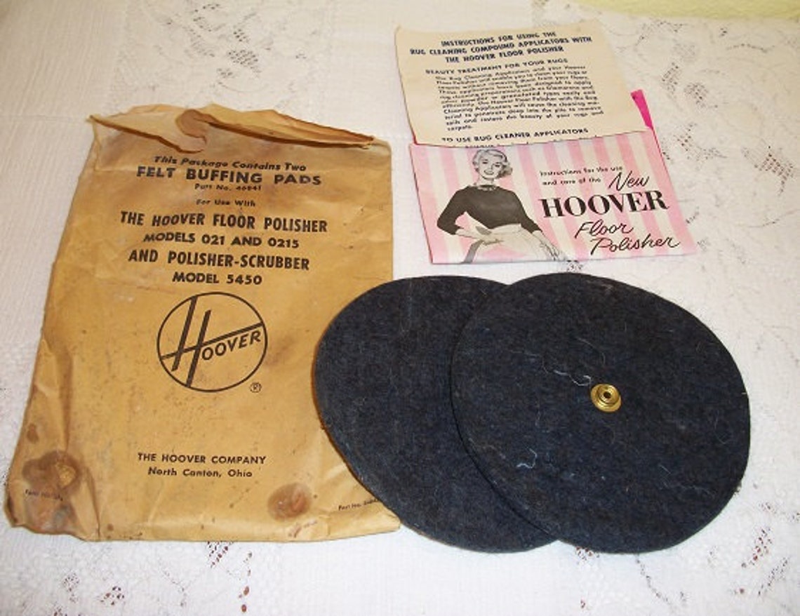 Vintage Hoover Floor Polisher Scrubber Felt Buffing Pads Etsy