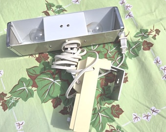 Vintage Mobilite Portable Headboard Bed Lamp with Adjustable Clamp Beige