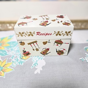 Vintage Ohio Art Metal Recipe Box Retro Kitchen Gadgets