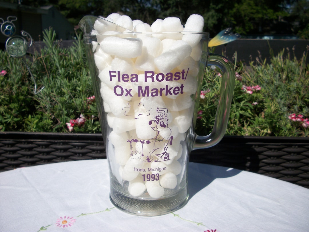 Vintage Flea Roast Ox Market Heavy Duty Beer Pitcher From Irons